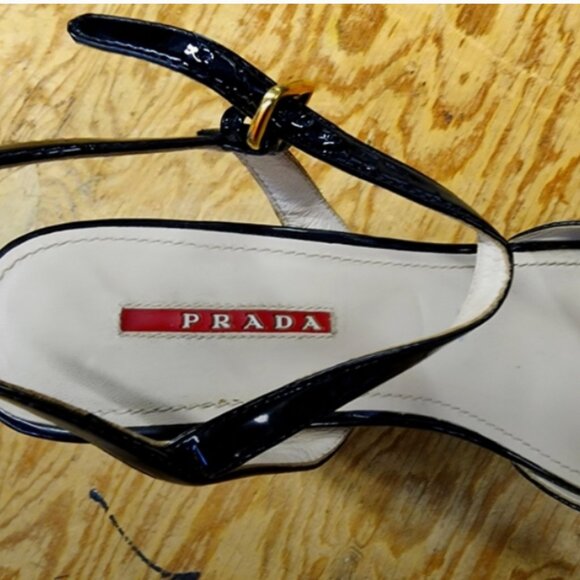 Black Prada wedge sandals size 40 - Picture 1 of 4